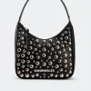 Studded Snap Bag in Black/Silver