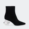 Suede Crystal Kuki Boot in Black