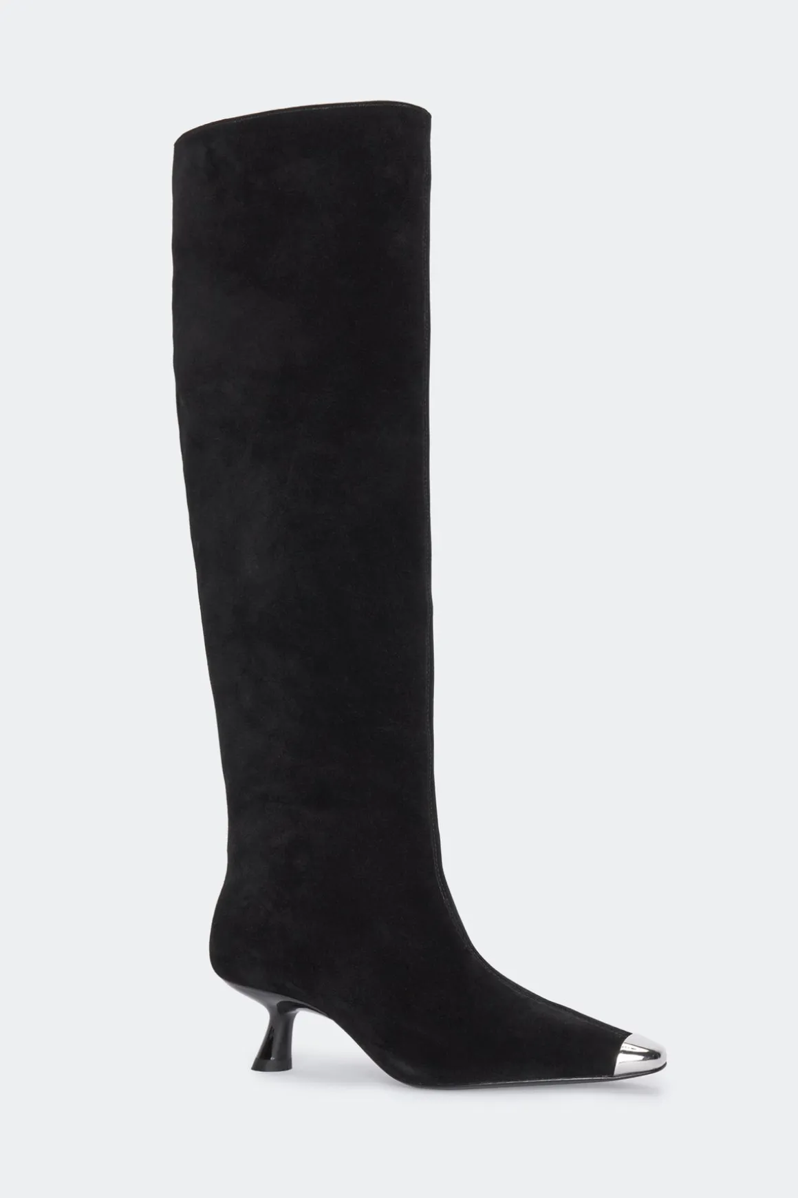 Suede Tall Kuki Boot in Black/Silver