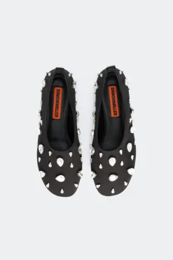 Teardrop Crystal Riad Flat in Black/Clear