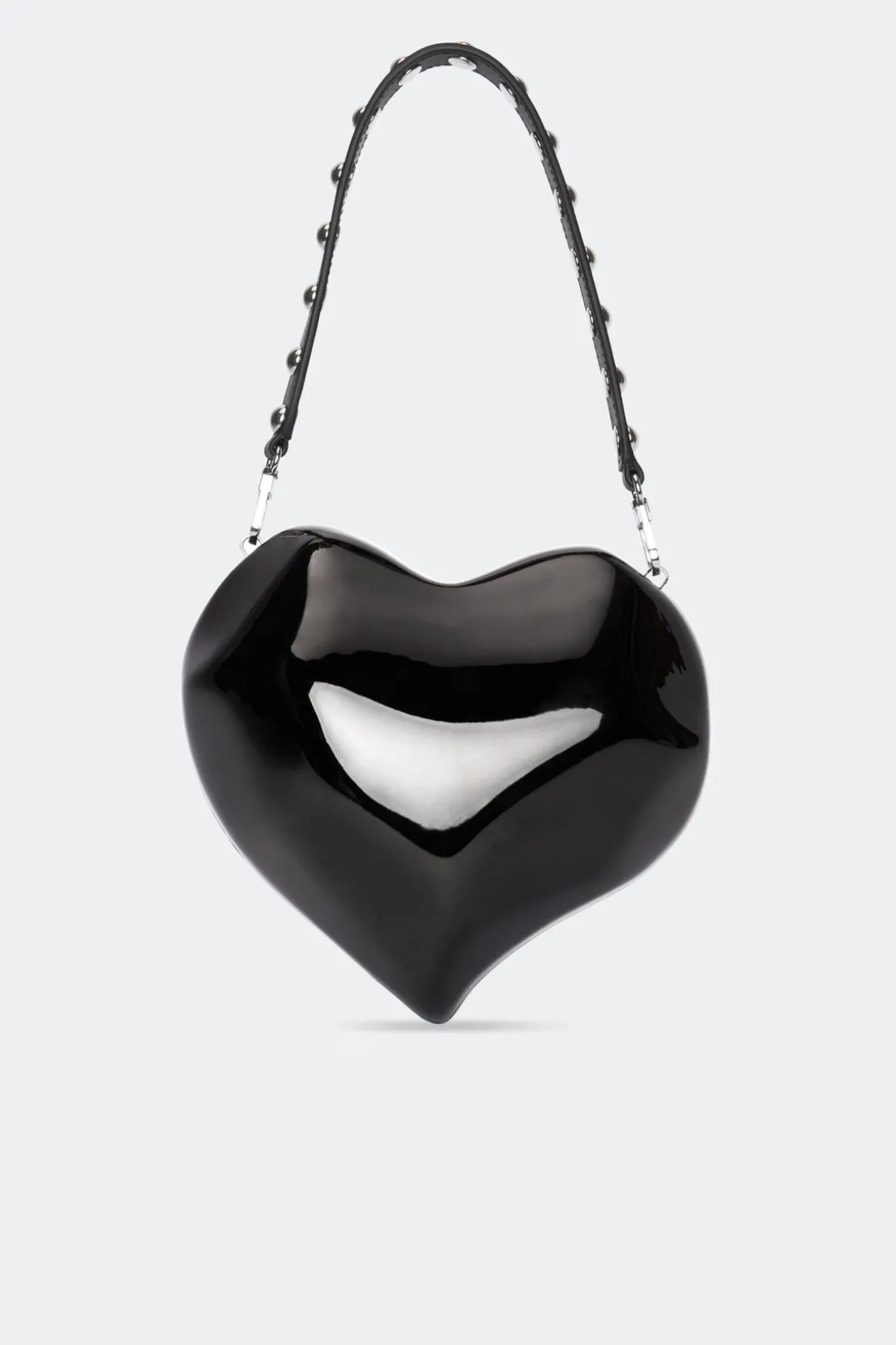 Vegan Leather Studded Strap in Black/Silver