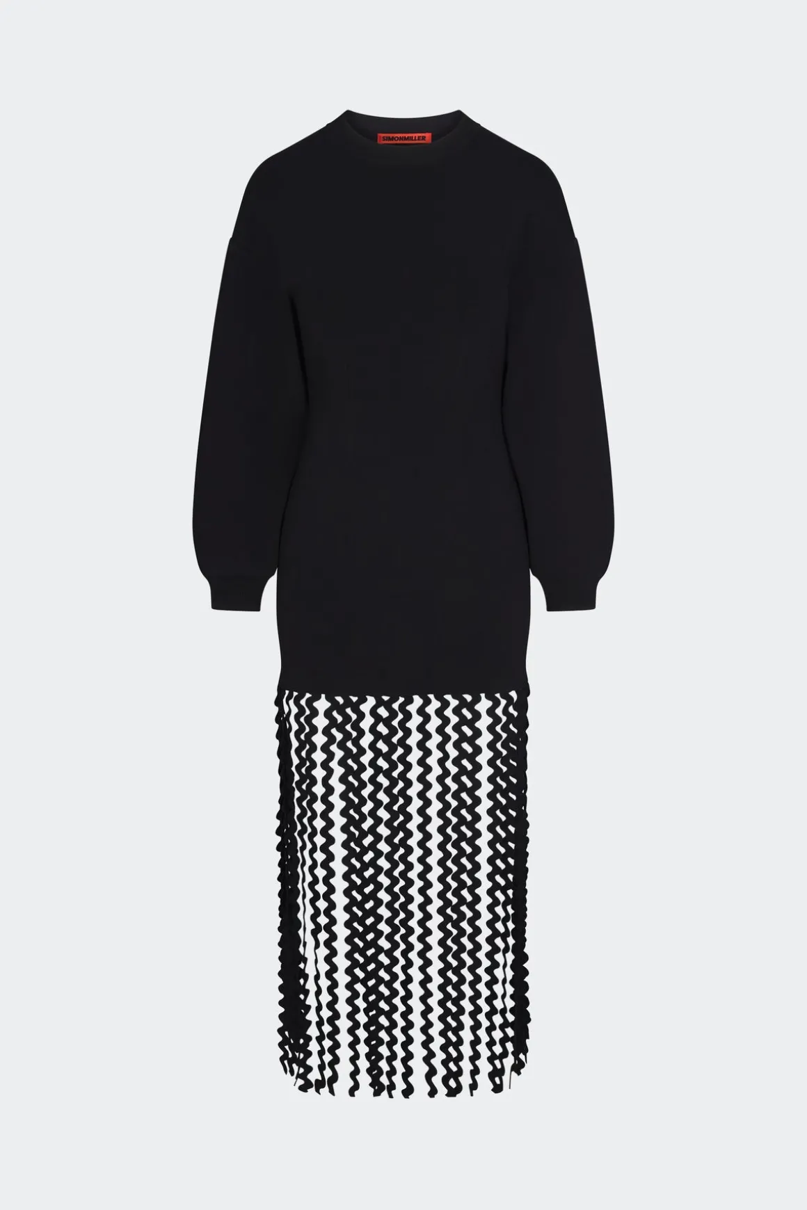 Wallis Knit Fringe Dress in Black