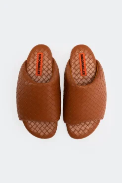 Woven Bubble Slide in Chestnut