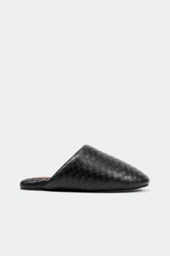 Woven Bubble Slipper in Black