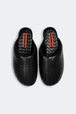 Woven Bubble Slipper in Black