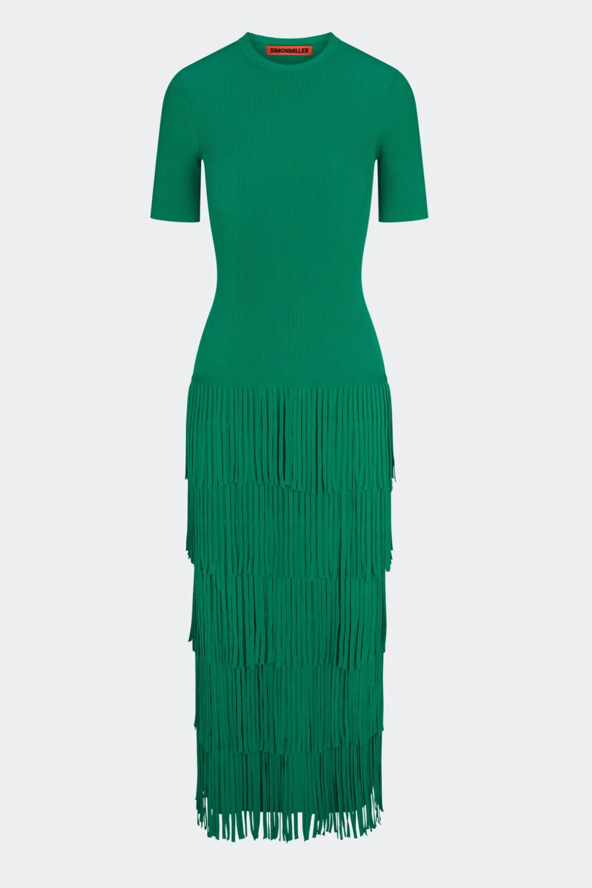 Za Za Knit Fringe Dress in Jade