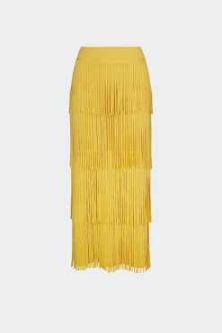 Za Za Knit Fringe Skirt in Butter