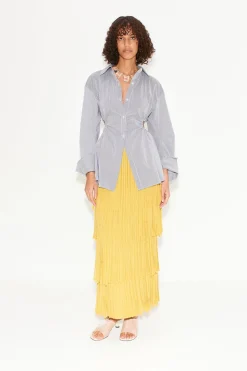 Za Za Knit Fringe Skirt in Butter