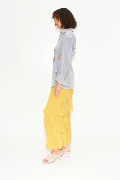 Za Za Knit Fringe Skirt in Butter