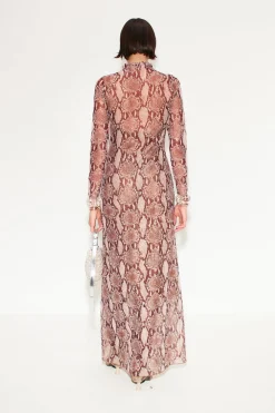 Zesty Mesh Dress in Snake Print