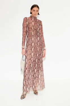 Zesty Mesh Dress in Snake Print