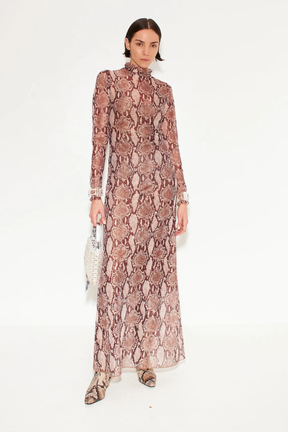 Zesty Mesh Dress in Snake Print