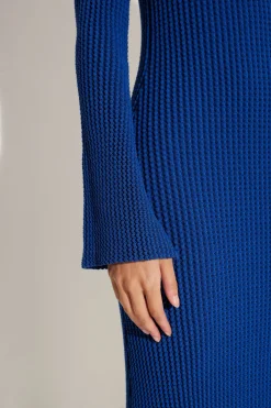 Zumi Textured Knit Dress in Matisse Blue
