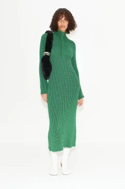 Zumi Textured Knit Dress in Gummy Green